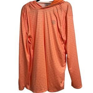 Googan Squad Mens 2XL Performance Fishing Shirt Orange Patterned XXL
